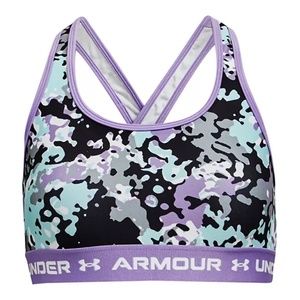 Under Armour Printed Crossback Sports Bra, Lilac